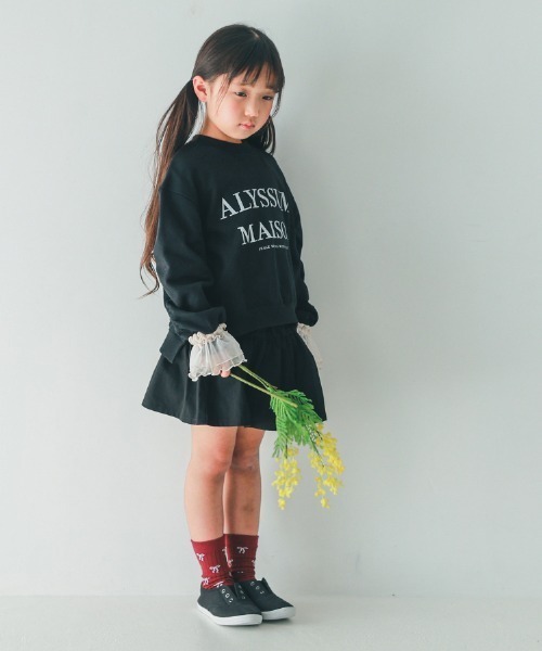 NHT(エヌエイチティー)の「NHT/エヌエイチティー ALYSSUM ギャザートレーナー(スウェット・キッズ・チャコールグレー/アイボリー/ブラック・160cm/150cm/140cm/130cm/120cm/110cm)」の9枚目の写真