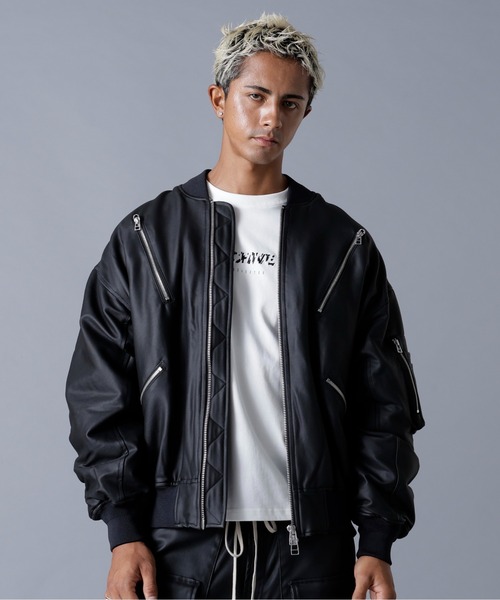 DANKE SCHON（ダンケシェーン）の「DankeSchon/ダンケシェーン/COATING ZIP MA-1（MA-1・メンズ・ブラック・L/M/S）」の2枚目の写真