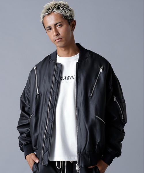 DANKE SCHON（ダンケシェーン）の「DankeSchon/ダンケシェーン/COATING ZIP MA-1（MA-1・メンズ・ブラック・L/M/S）」の3枚目の写真