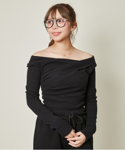 JULIUS アシンメトリードレープカットソー SAISON DE PAPILLON tシャツ ドレープネックアシンメトリー