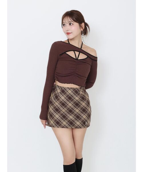 EATME（イートミー）の「ワンショルバイカラーリブTOP（Tシャツ/カットソー・レディース・ブラウン/グレー/アイボリー・FREE）」の20枚目の写真