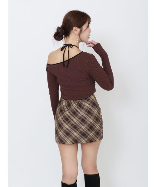 EATME（イートミー）の「ワンショルバイカラーリブTOP（Tシャツ/カットソー・レディース・ブラウン/グレー/アイボリー・FREE）」の22枚目の写真