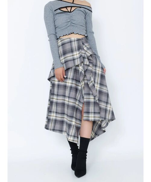 EATME（イートミー）の「ワンショルバイカラーリブTOP（Tシャツ/カットソー・レディース・ブラウン/グレー/アイボリー・FREE）」の7枚目の写真