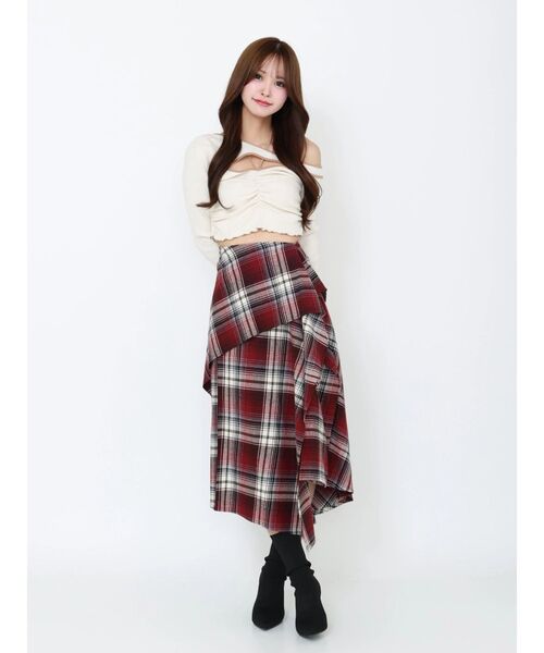 EATME（イートミー）の「ワンショルバイカラーリブTOP（Tシャツ/カットソー・レディース・ブラウン/グレー/アイボリー・FREE）」の8枚目の写真