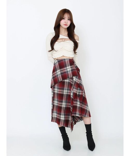 EATME（イートミー）の「ワンショルバイカラーリブTOP（Tシャツ/カットソー・レディース・ブラウン/グレー/アイボリー・FREE）」の9枚目の写真