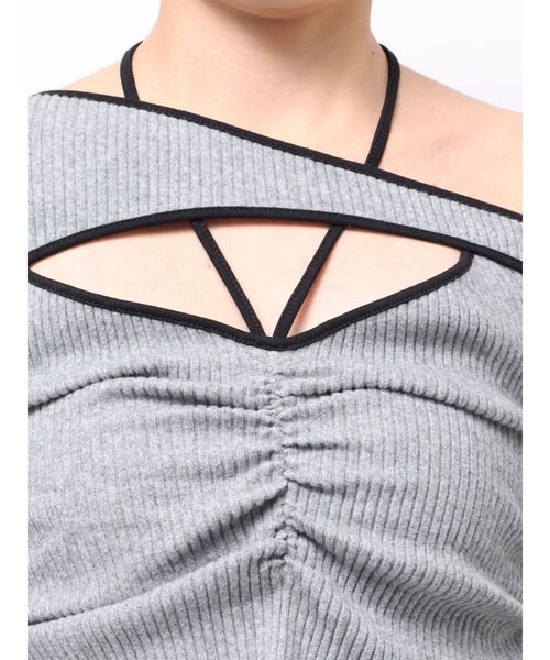 EATME（イートミー）の「ワンショルバイカラーリブTOP（Tシャツ/カットソー・レディース・ブラウン/グレー/アイボリー・FREE）」の13枚目の写真