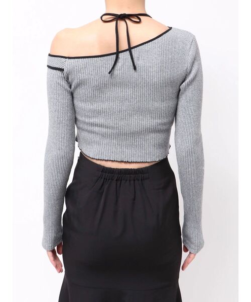 EATME（イートミー）の「ワンショルバイカラーリブTOP（Tシャツ/カットソー・レディース・ブラウン/グレー/アイボリー・FREE）」の16枚目の写真