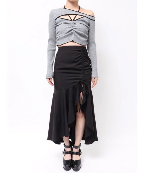 EATME（イートミー）の「ワンショルバイカラーリブTOP（Tシャツ/カットソー・レディース・ブラウン/グレー/アイボリー・FREE）」の11枚目の写真