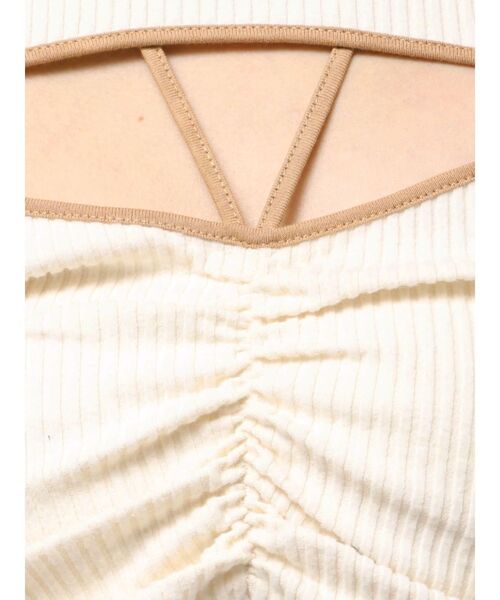 EATME（イートミー）の「ワンショルバイカラーリブTOP（Tシャツ/カットソー・レディース・ブラウン/グレー/アイボリー・FREE）」の10枚目の写真