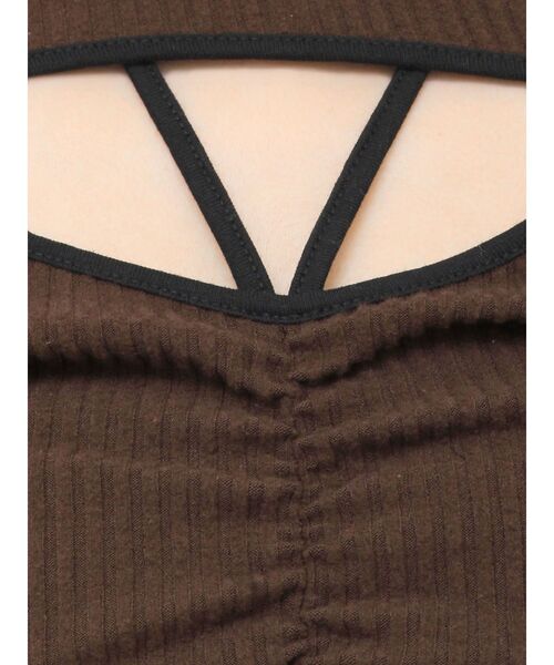 EATME（イートミー）の「ワンショルバイカラーリブTOP（Tシャツ/カットソー・レディース・ブラウン/グレー/アイボリー・FREE）」の9枚目の写真