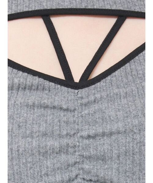 EATME（イートミー）の「ワンショルバイカラーリブTOP（Tシャツ/カットソー・レディース・ブラウン/グレー/アイボリー・FREE）」の8枚目の写真