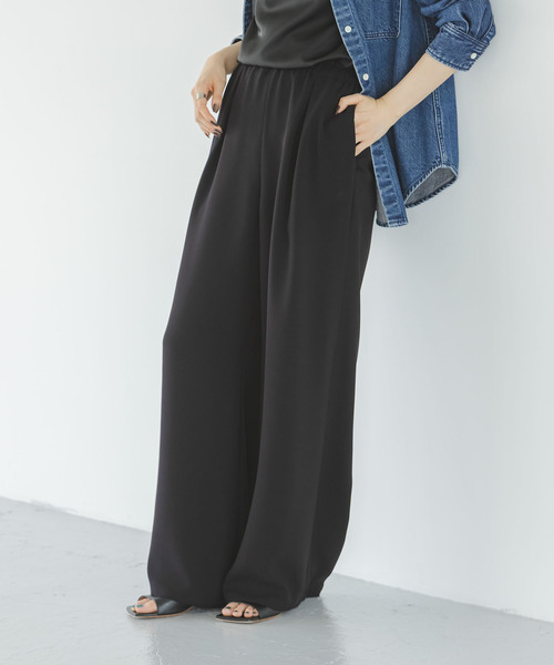 Noble(ノーブル)の「《追加》【洗える】ライトジョーゼットドレープパンツ(スラックス・レディース・ブラック/ベージュ/ブラウン・38/36)」の7枚目の写真