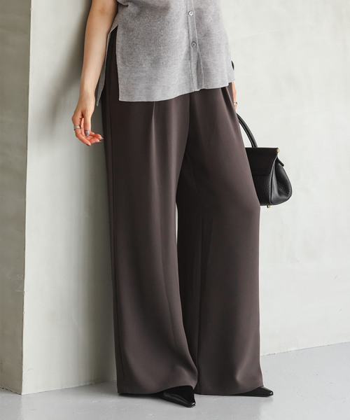 Noble(ノーブル)の「《追加》【洗える】ライトジョーゼットドレープパンツ(スラックス・レディース・ブラック/ベージュ/ブラウン・38/36)」の12枚目の写真