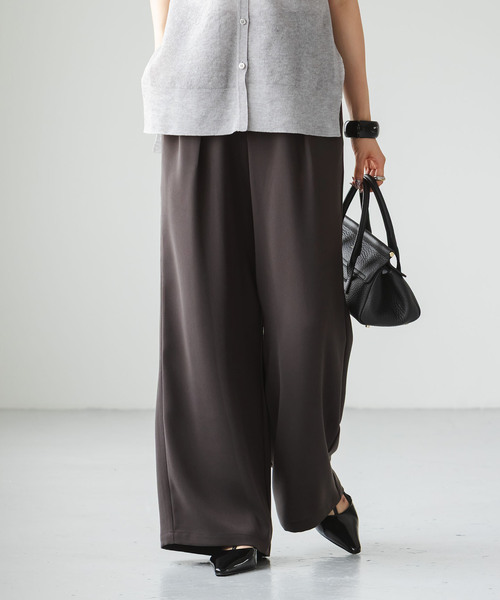 セール】《追加》【洗える】ライトジョーゼットドレープパンツ