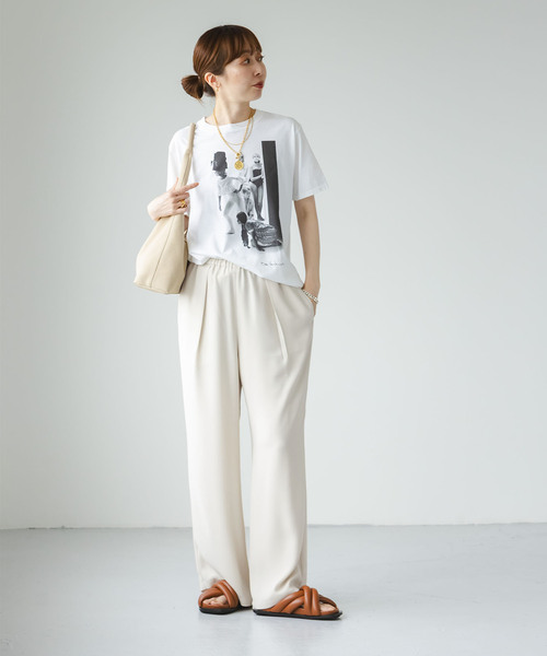 Noble(ノーブル)の「《追加》【洗える】ライトジョーゼットドレープパンツ(スラックス・レディース・ブラック/ベージュ/ブラウン・38/36)」の13枚目の写真