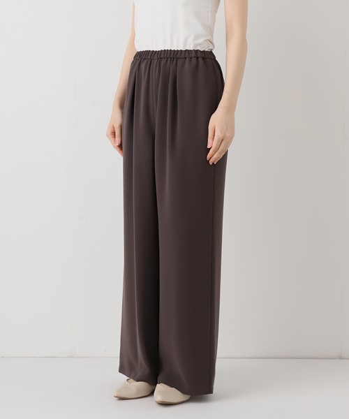 Noble(ノーブル)の「《追加》【洗える】ライトジョーゼットドレープパンツ(スラックス・レディース・ブラック/ベージュ/ブラウン・38/36)」の6枚目の写真