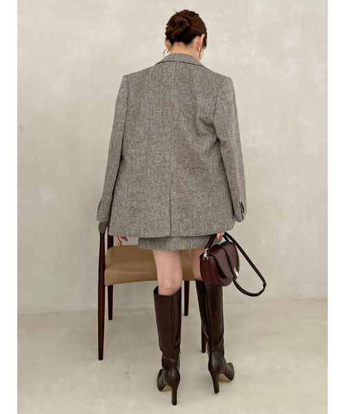 SNIDEL（スナイデル）の「オーバーサイズウールジャケット（テーラードジャケット・レディース・ブラウン/オリーブ/グレー・0/1）」の5枚目の写真