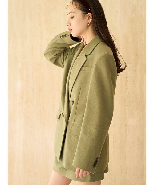 SNIDEL（スナイデル）の「オーバーサイズウールジャケット（テーラードジャケット・レディース・ブラウン/オリーブ/グレー・0/1）」の8枚目の写真