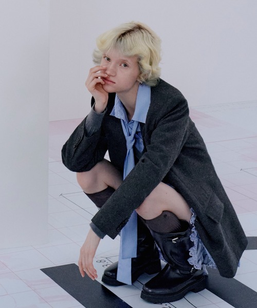 SNIDEL（スナイデル）の「オーバーサイズウールジャケット（テーラードジャケット・レディース・ブラウン/オリーブ/グレー・0/1）」の20枚目の写真