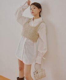ラメフェザービスチェルーズシャツセット