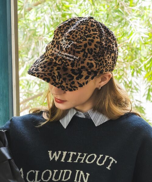 casita(RETRO GIRL)(カシータ)の「刺繍アソートキャップ(ハット・レディース・オフホワイト/ブラウン/ブラック/レオパード・ONE SIZE)」の4枚目の写真