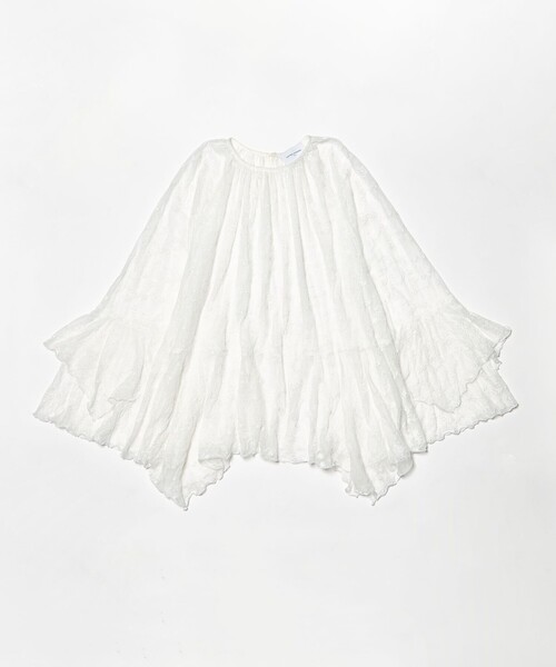 イレギュラーフリルブラウス　UNITED ARROWS　アシンメトリー　白 UNITED ARROWS＞イレギュラーフリル ブラウス （シャツ