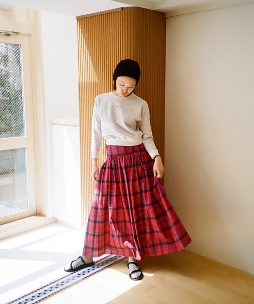 HOLIDAY（ホリデイ）の「CHECK VOLUME STRAP DRESS チェックボリュームストラップドレス（ワンピース・レディース・レッド・ONE SIZE）」の8枚目の写真