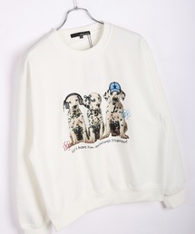 WESTSEA（ウエストシー）の「アニマルフォトプリント フェルトワッペン刺繍 裏起毛トレーナー（スウェット・レディース）」