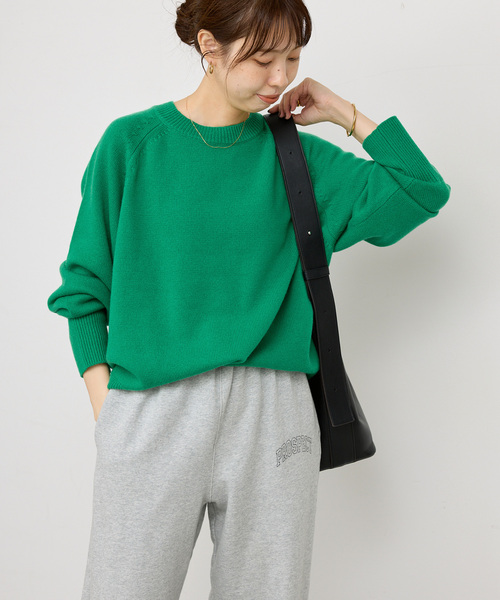 Spick & Span（スピックアンドスパン）の「《追加》ウールカシミヤ ラグランクルーネックニット（ニット/セーター・レディース・ホワイト/グリーン/ブラック・FREE）」の18枚目の写真