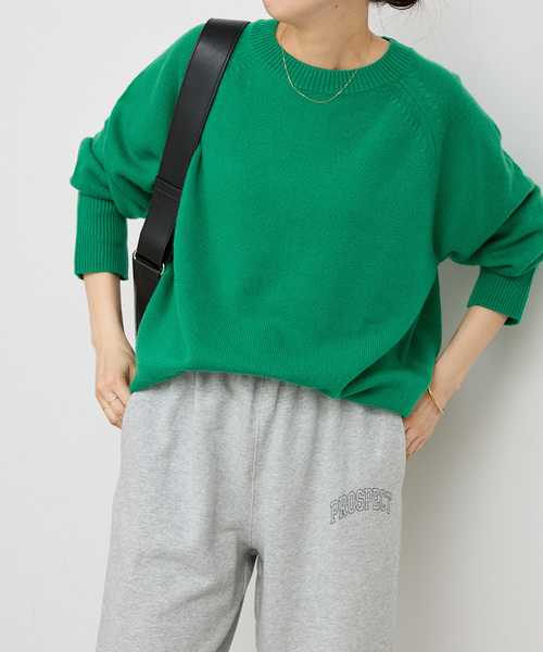Spick & Span（スピックアンドスパン）の「《追加》ウールカシミヤ ラグランクルーネックニット（ニット/セーター・レディース・ホワイト/グリーン/ブラック・FREE）」の19枚目の写真