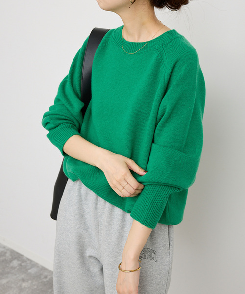 Spick & Span（スピックアンドスパン）の「《追加》ウールカシミヤ ラグランクルーネックニット（ニット/セーター・レディース・ホワイト/グリーン/ブラック・FREE）」の21枚目の写真