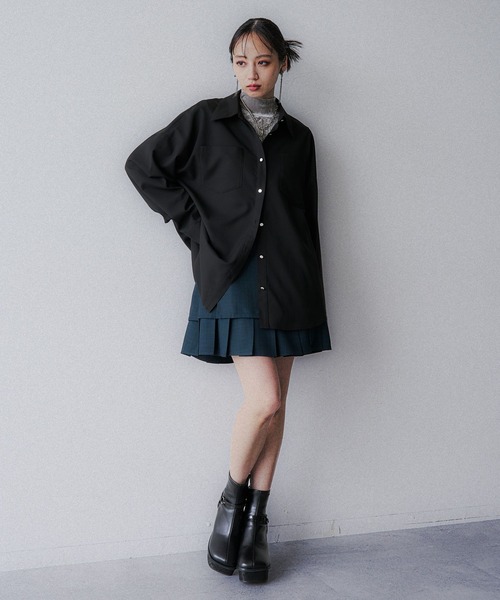 HARE（ハレ）の「アソート2WAYBIGシャツ(HARE)（シャツ/ブラウス・レディース・グレー/ブラック/ミント・FREE）」の4枚目の写真