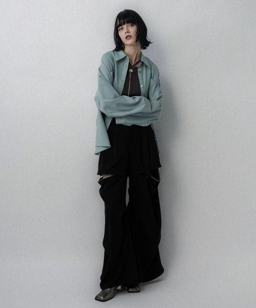 HARE（ハレ）の「アソート2WAYBIGシャツ(HARE)（シャツ/ブラウス・レディース・グレー/ブラック/ミント・FREE）」の7枚目の写真