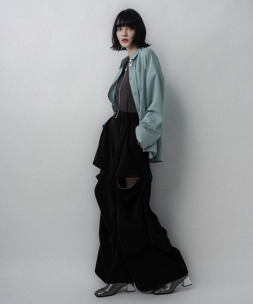 HARE（ハレ）の「アソート2WAYBIGシャツ(HARE)（シャツ/ブラウス・レディース・グレー/ブラック/ミント・FREE）」の8枚目の写真