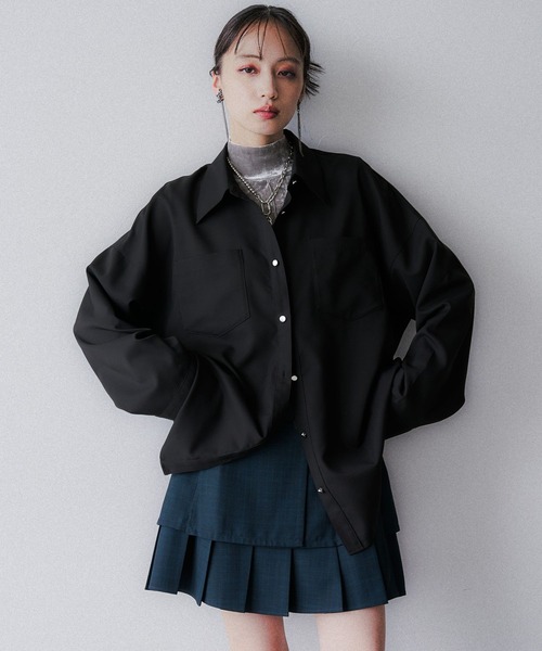 HARE（ハレ）の「アソート2WAYBIGシャツ(HARE)（シャツ/ブラウス・レディース・グレー/ブラック/ミント・FREE）」の9枚目の写真