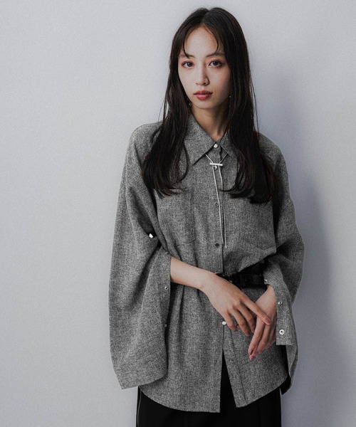 HARE（ハレ）の「アソート2WAYBIGシャツ(HARE)（シャツ/ブラウス・レディース・グレー/ブラック/ミント・FREE）」の13枚目の写真