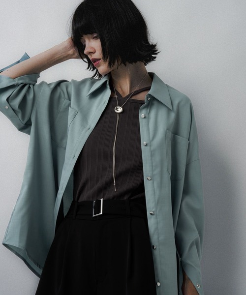 HARE（ハレ）の「アソート2WAYBIGシャツ(HARE)（シャツ/ブラウス・レディース・グレー/ブラック/ミント・FREE）」の16枚目の写真