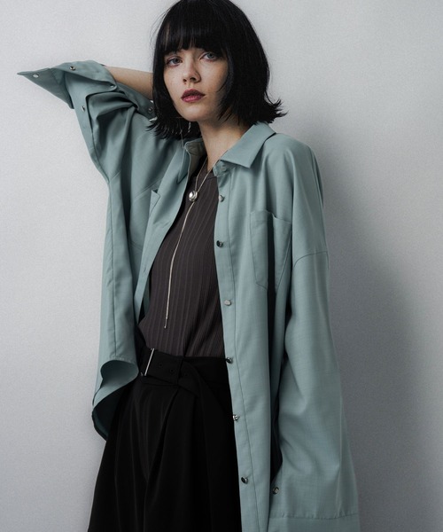 HARE（ハレ）の「アソート2WAYBIGシャツ(HARE)（シャツ/ブラウス・レディース・グレー/ブラック/ミント・FREE）」の18枚目の写真