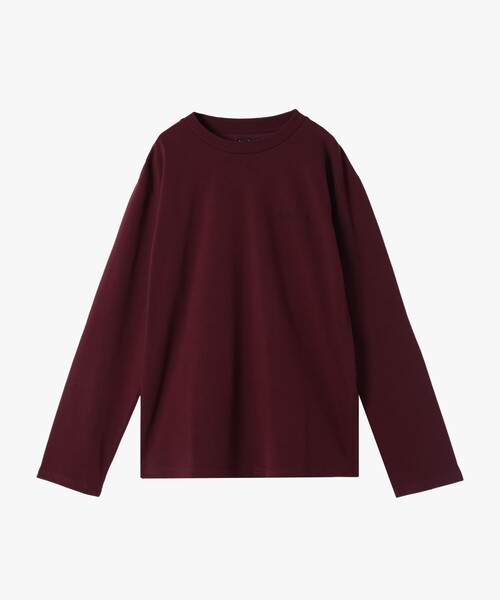 agnes b.(アニエスベー)の「メンズ ロゴ プリント コットン 長袖 Tシャツ "Christof"(Tシャツ/カットソー・メンズ・ボルドー・2/1)」の1枚目の写真
