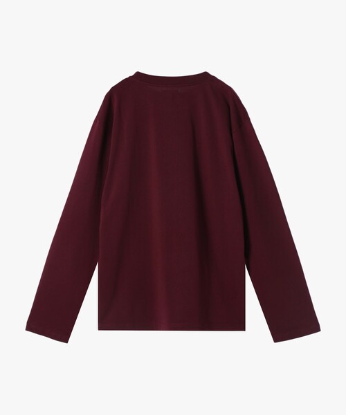 agnes b.(アニエスベー)の「メンズ ロゴ プリント コットン 長袖 Tシャツ "Christof"(Tシャツ/カットソー・メンズ・ボルドー・2/1)」の2枚目の写真
