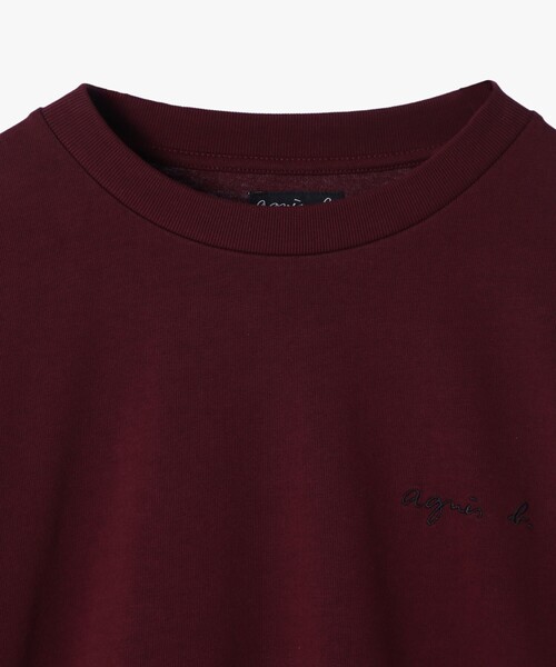 agnes b.(アニエスベー)の「メンズ ロゴ プリント コットン 長袖 Tシャツ "Christof"(Tシャツ/カットソー・メンズ・ボルドー・2/1)」の3枚目の写真