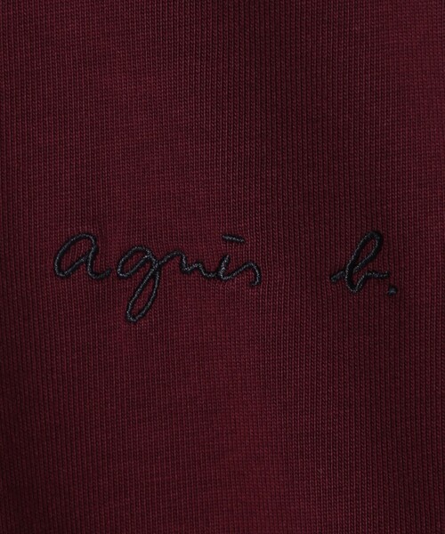 agnes b.(アニエスベー)の「メンズ ロゴ プリント コットン 長袖 Tシャツ "Christof"(Tシャツ/カットソー・メンズ・ボルドー・2/1)」の4枚目の写真