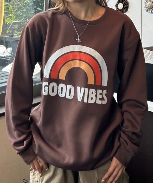 Loco Ocean(ロコオーシャン)の「GOOD VIBES ロゴ スウェット(スウェット・レディース・ブラウン/ブラック/グレー・L/M)」の1枚目の写真