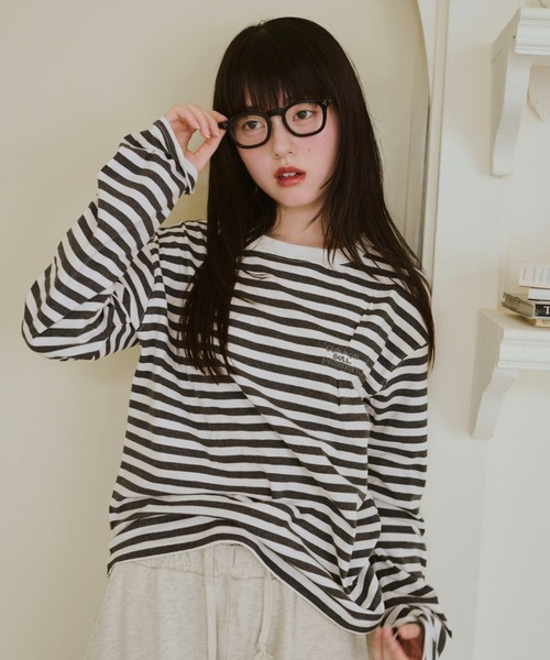 common gull products. 青虫ボーダー　パープル Lサイズ common gull products.（コモンガルプロダクツ）の「青虫