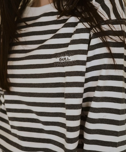 common gull products.（コモンガルプロダクツ）の「青虫ボーダーT 25fw（Tシャツ/カットソー・レディース・ミント/ネイビー/オフホワイト/パープル系・LARGE/MEDIUM/SMALL）」の21枚目の写真