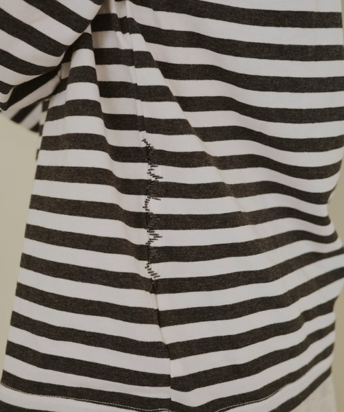 common gull products.（コモンガルプロダクツ）の「青虫ボーダーT 25fw（Tシャツ/カットソー・レディース・ミント/ネイビー/オフホワイト/パープル系・LARGE/MEDIUM/SMALL）」の22枚目の写真