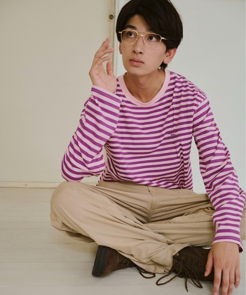 common gull products. 青虫ボーダー　パープル Lサイズ common gull products.（コモンガルプロダクツ）の「青虫