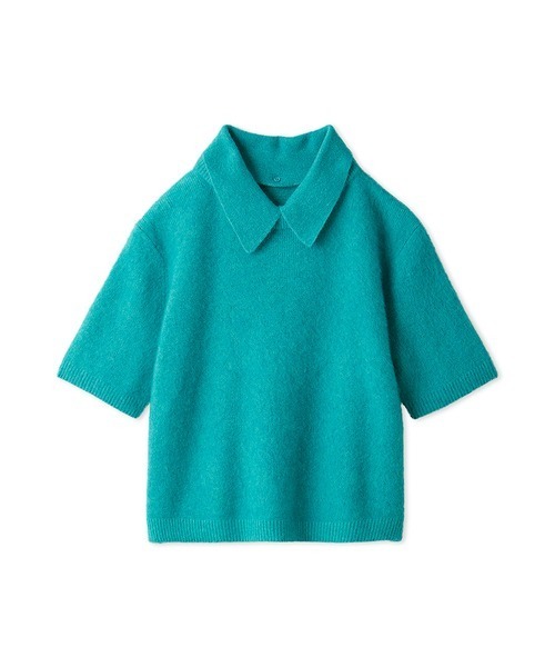 ポロ衿クロップド丈モヘアニットトップス（ニット/セーター）｜Mila