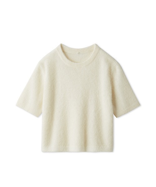 ポロ衿クロップド丈モヘアニットトップス（ニット/セーター）｜Mila