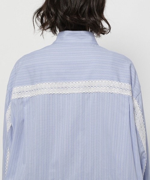 セール】ドロストストライプレースシャツ（シャツ/ブラウス